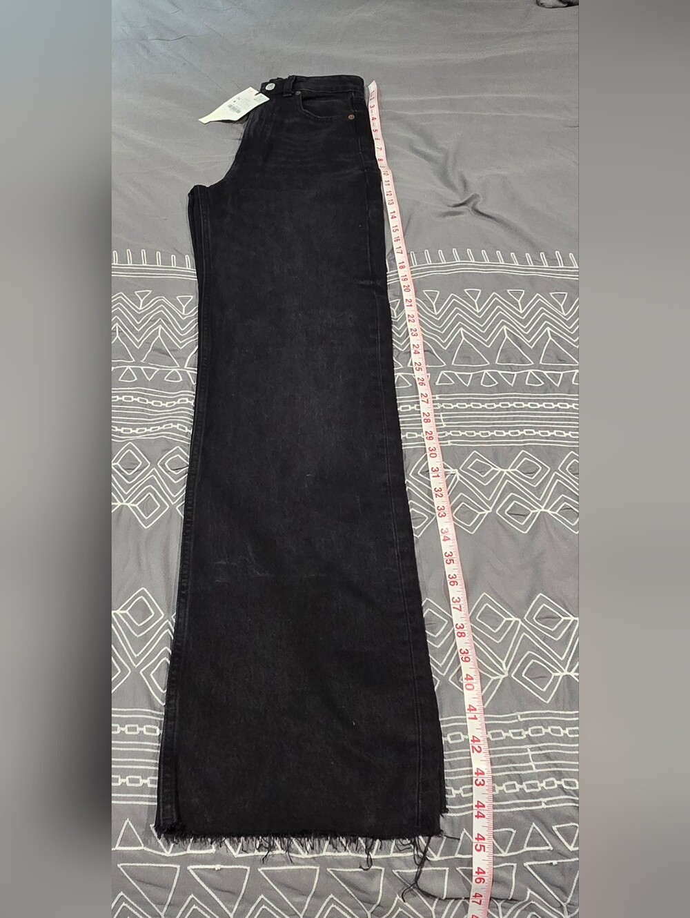 Zara High Waisted Wide Leg Black Jeans Size 2 - Picture 3 of 10